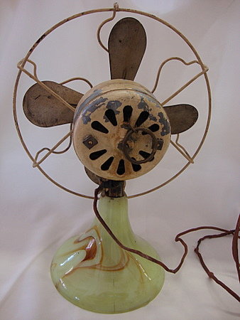 Slag Glass Electric Fan Akro Agate?