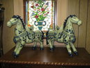 Horse statues- porcelain-Blue Delpht Style