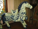 Horse statues- porcelain-Blue Delpht Style