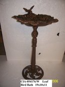 Iron Bird Bath with Leaves