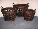 Baskets Wicker, Set of 3 Round, large