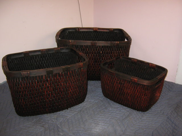 Baskets Wicker- squared- set of 3