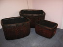 Baskets Wicker- squared- set of 3