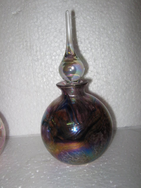 Glass Perfume Bottle- Iridescent Tiffany Style