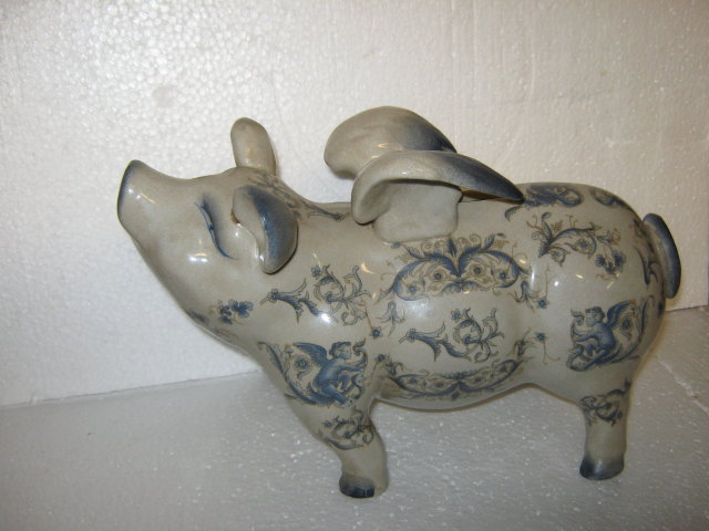 Porcelain Flying Piggy Bank-Medium