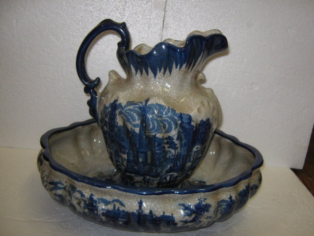 Iron Stone Pitcher and Bowl