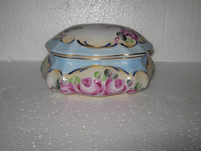 Jewelry Box Rose Hand Painted Porcelain