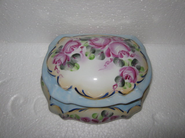 Jewelry Box Rose Hand Painted Porcelain