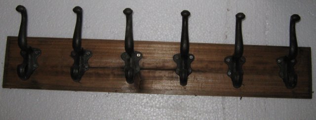 Wooden and Iron Coat Hanger- 6 hooks