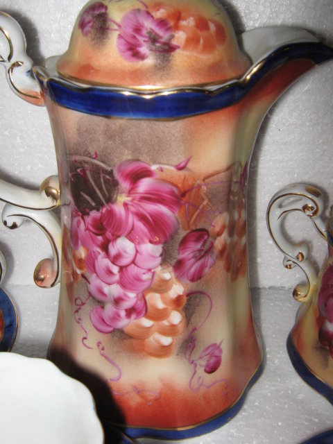 Tea Set- Porcelain- Grape pattern