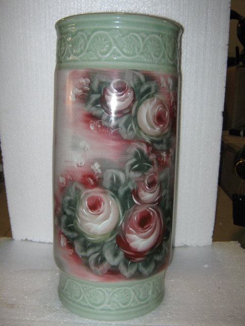 Green Floral Umbrella Stand