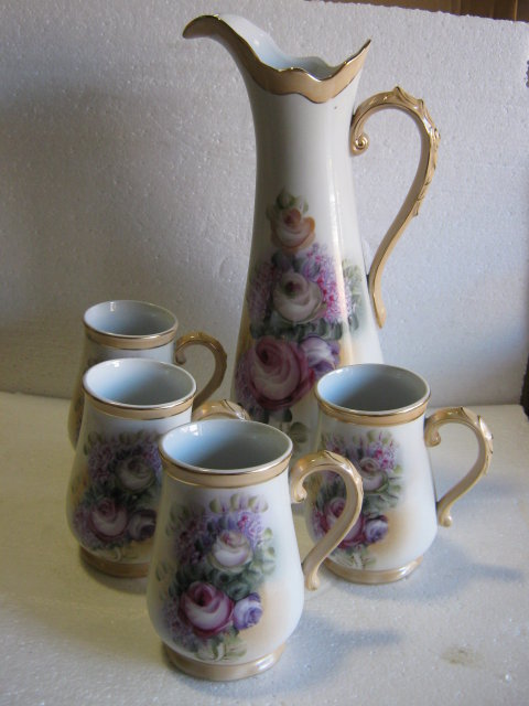Porcelain Floral Pattern Lemonade/Water Set