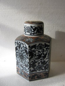 Porcelain Canister- Modern vintage look
