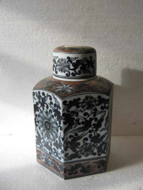 Porcelain Canister- Modern vintage look