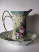 Floral Pitcher and Bowl