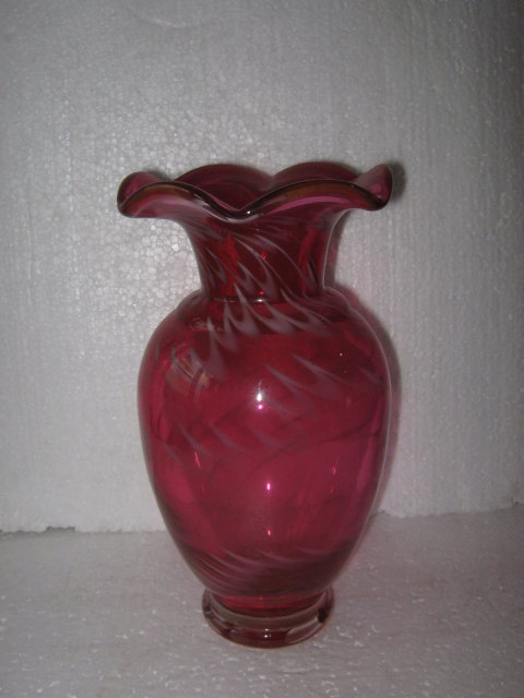 Cranberry Glass Vase