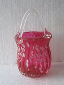 Cranberry Basket- Opalescent swirl
