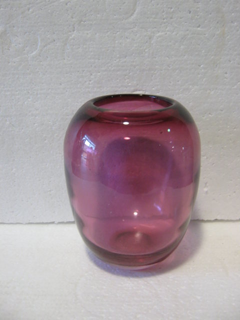 Blown Cranberry Glass Bowl