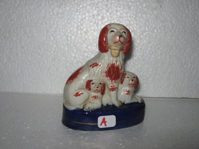 Dog and pups statue- Staffordshire type style