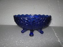 Blue Glass Bowl with feet