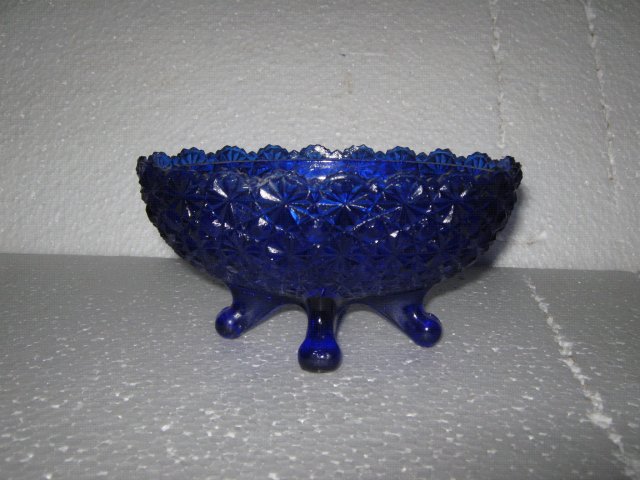 Blue Glass Bowl with feet
