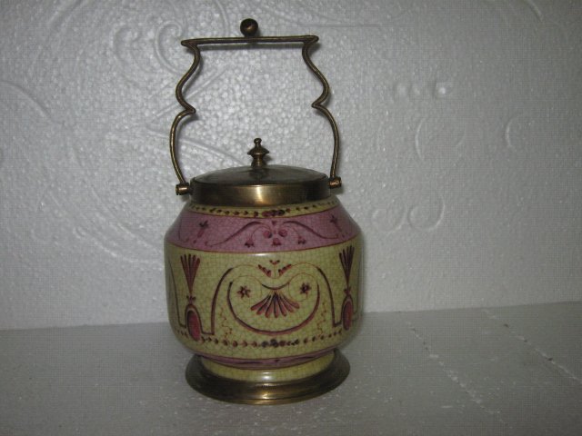 Porcelain and Bronze Tabacco/Biscuit Jar