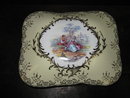 Large Pale Yellow Courting Couple Jewelry Trinket Box