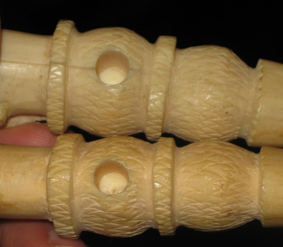 Pair (2) Antique Indian Ivory Legs
