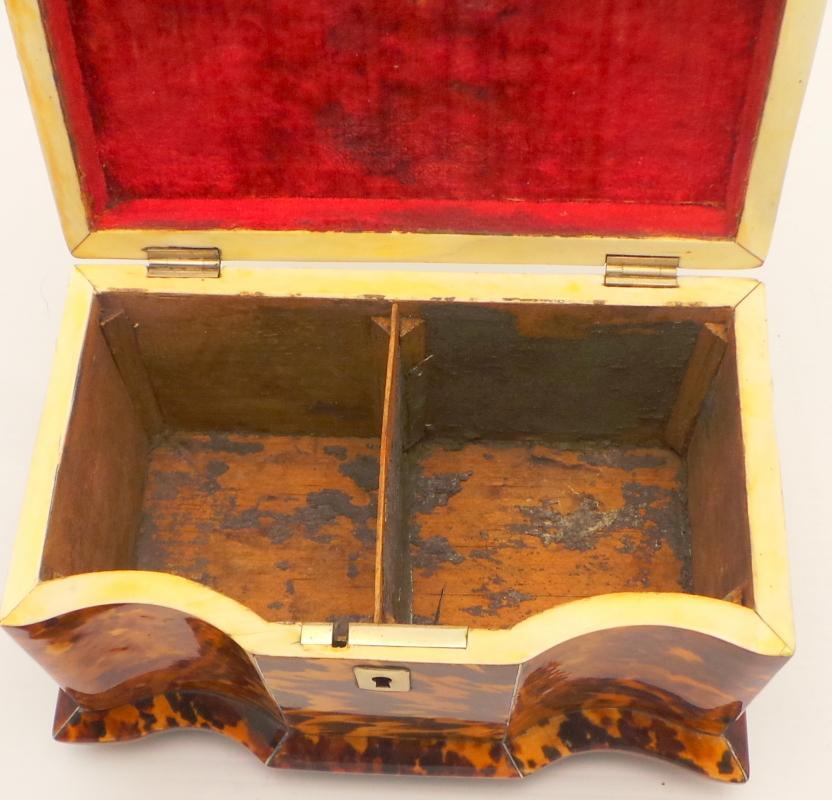Early Victorian Tortoiseshell Tea Caddy