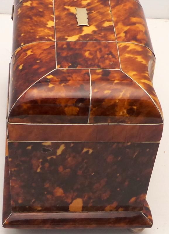 Early Victorian Tortoiseshell Tea Caddy