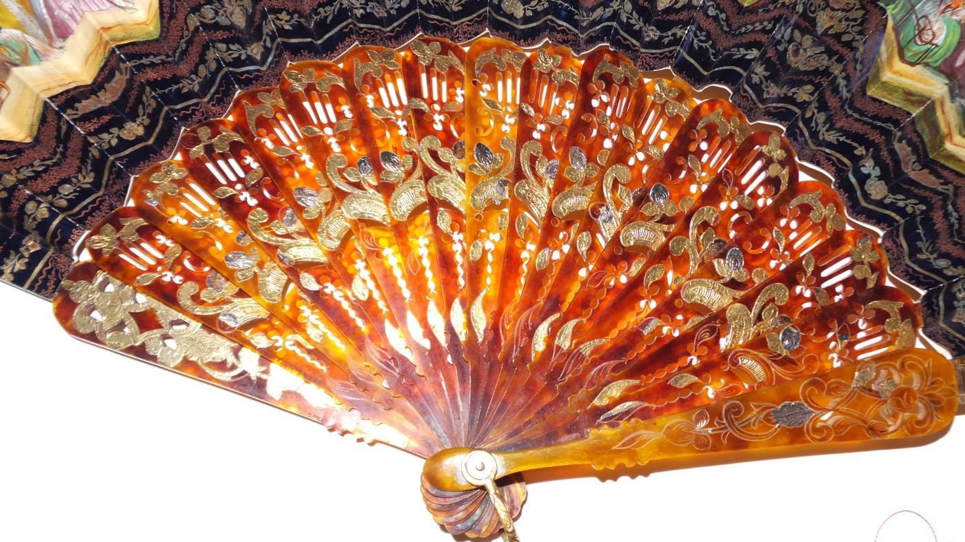 Lovely 19th Cen. Hand Painted Fan