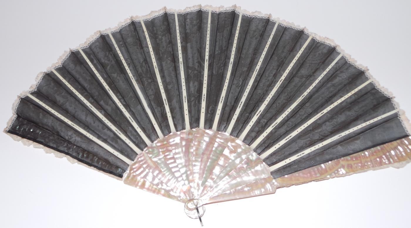 Anique Mother of Pearl & Ivory Hand Painted Fan
