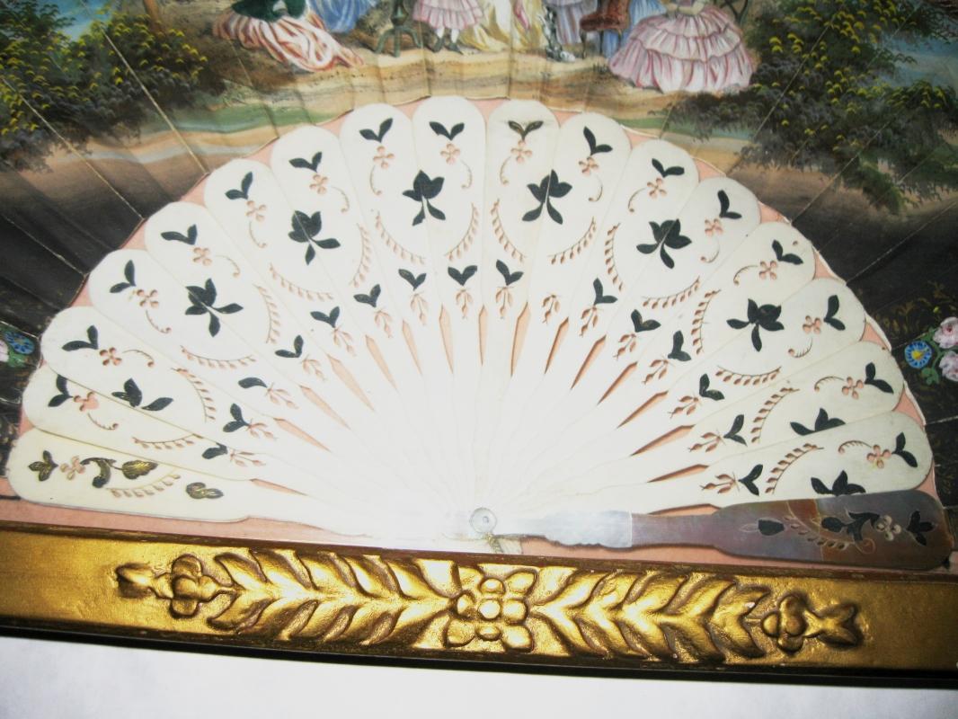 c1870 Duvelleroy Mother of Pearl Hand Painted French France Fan