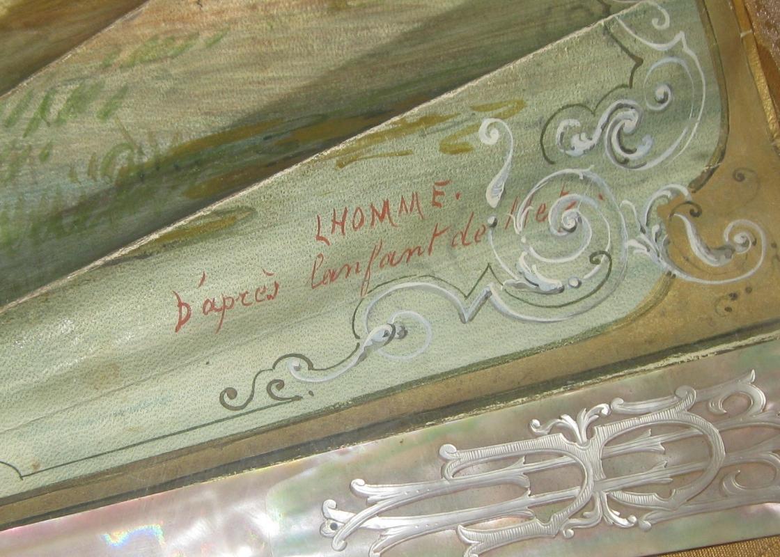 1870 Double Signed Duvelleroy Mother of Pearl Fan