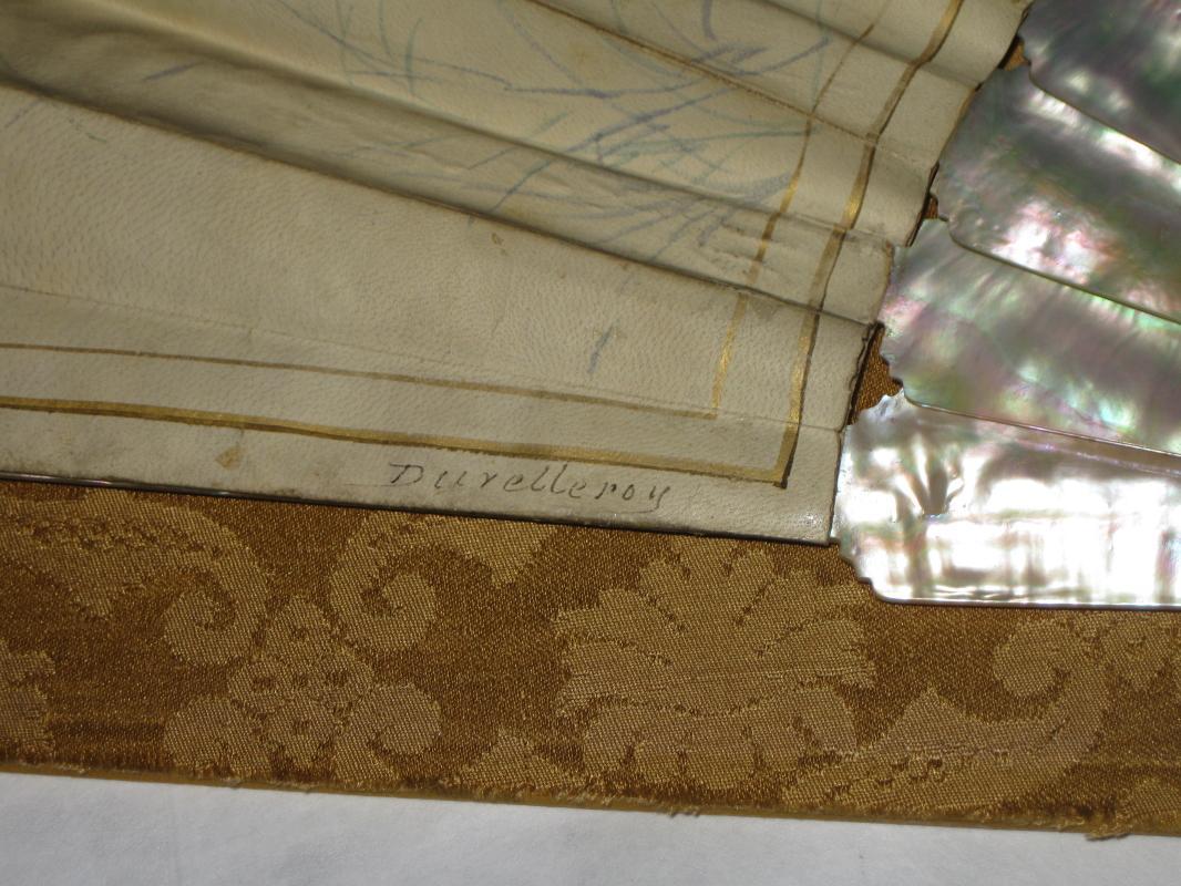 1870 Double Signed Duvelleroy Mother of Pearl Fan