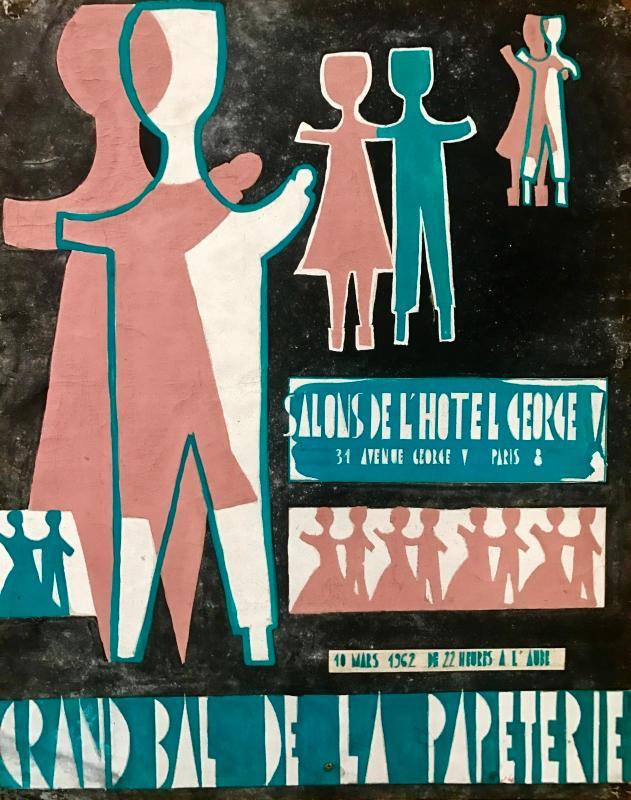 French original study for advertising of bal in Paris