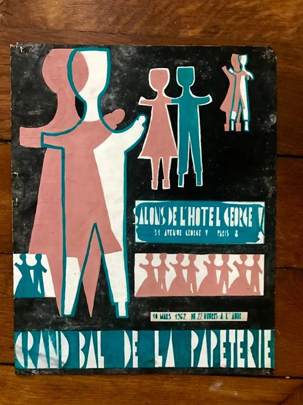 French original study for advertising of bal in Paris