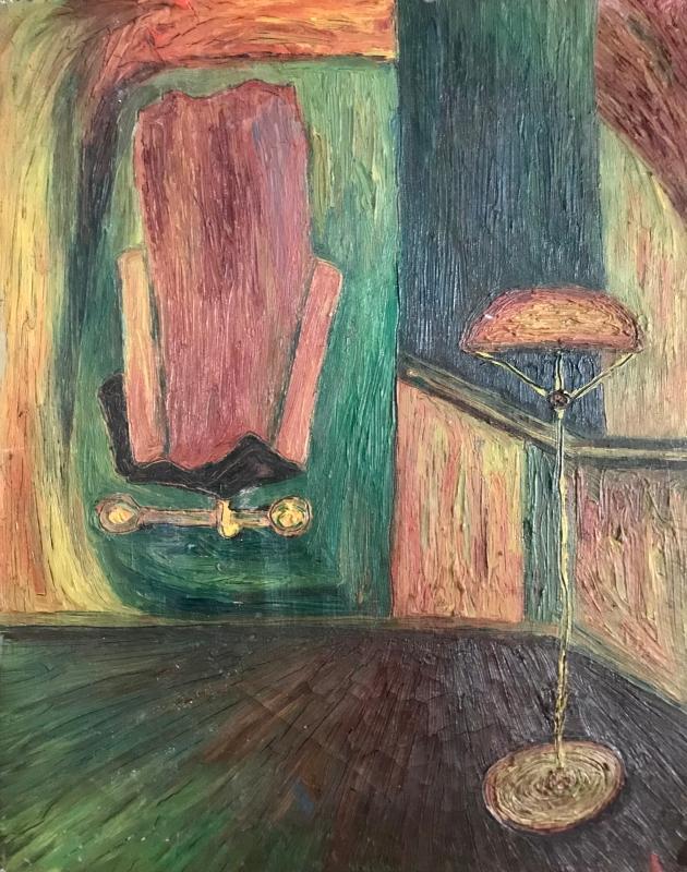 1956 French modernist oil painting on canvas