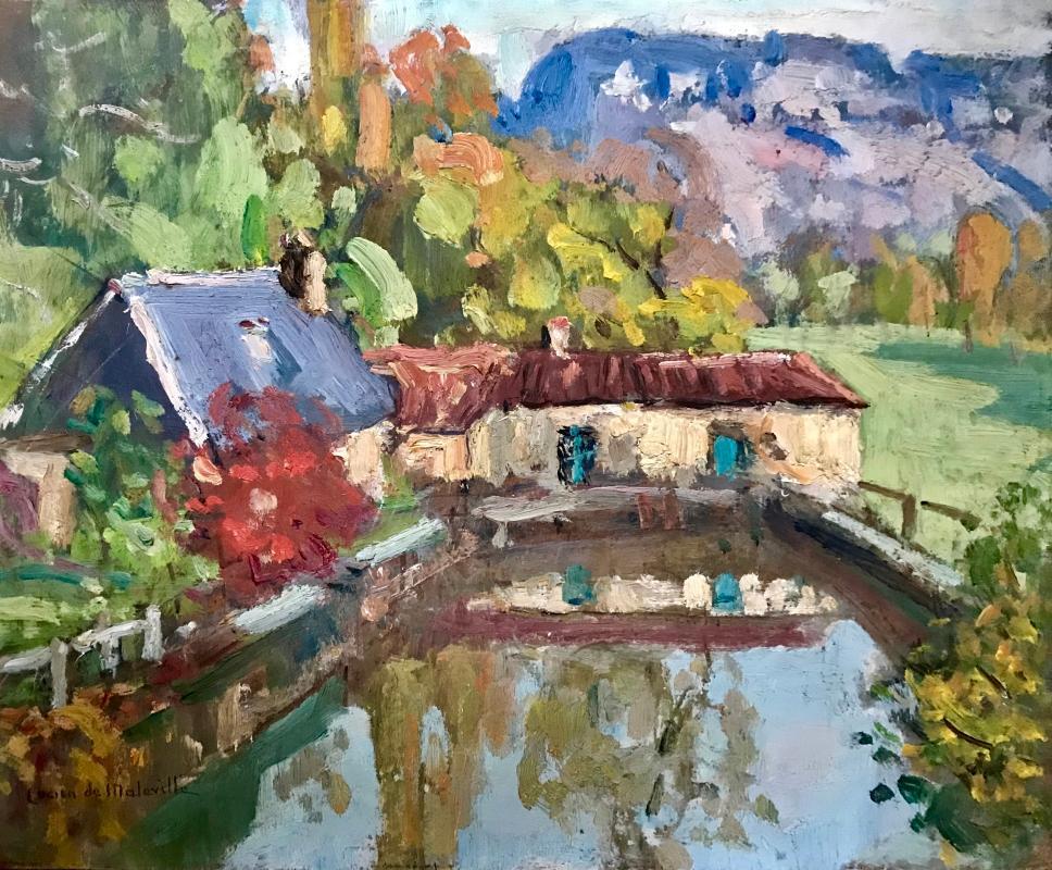 1930s French Impressionism oil painting on canvas