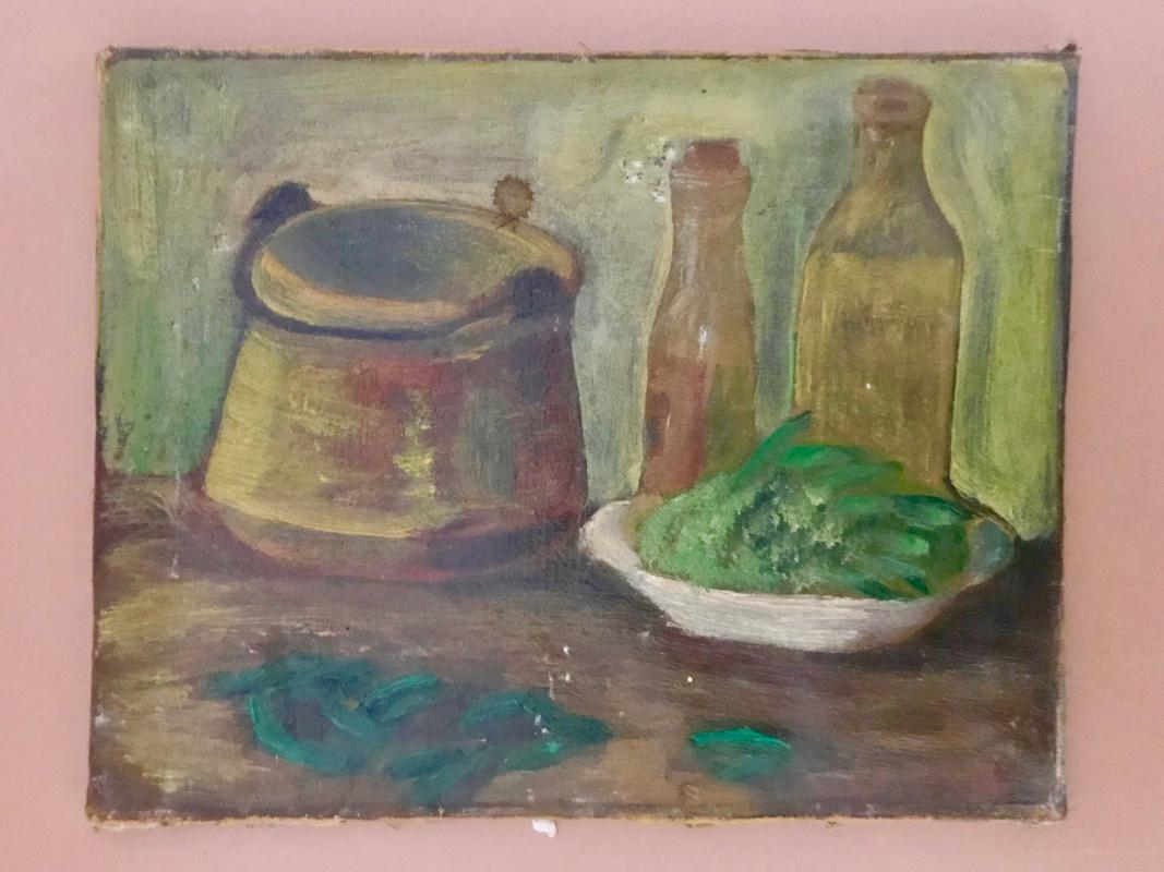 1920s French Still life oil painting on canvas