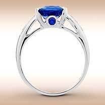 4.30 CARAT KAYANITE GEMSTONE Superb Cobalt Blue Color, set White Diamond Ring