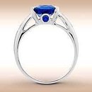 4.30 CARAT KAYANITE GEMSTONE Superb Cobalt Blue Color, set White Diamond Ring