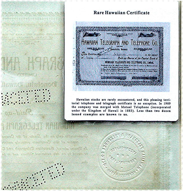 Extremely Rare * Hawaiian Telephone & Telegraph Co.