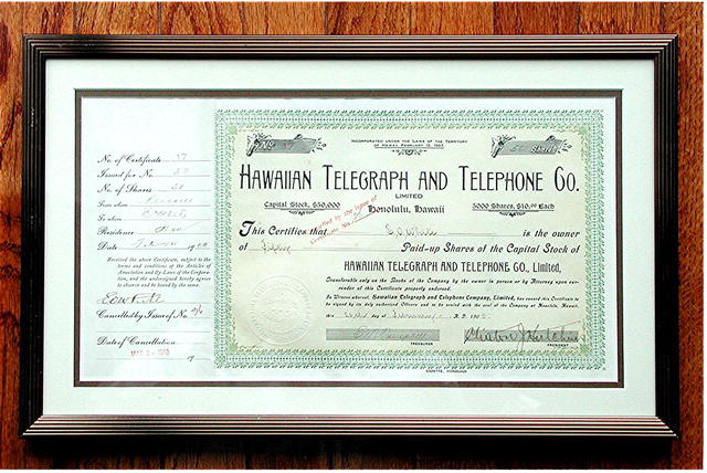 Extremely Rare * Hawaiian Telephone & Telegraph Co.