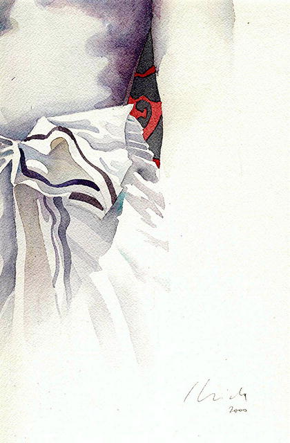 ITALY - ORIGINAL FIGURATIVE WATERCOLOR by PIERO CRIDA