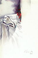 ITALY - ORIGINAL FIGURATIVE WATERCOLOR by PIERO CRIDA