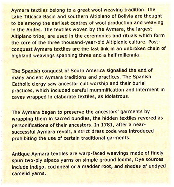PERU. Vintage Alpaca Textile Rug.