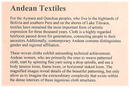 ANDEAN. PERU. Q'uero Tapestry