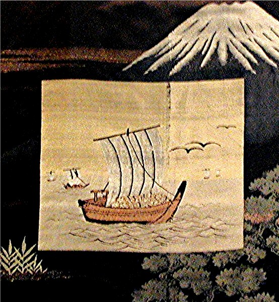 JAPANESE SILK PAINTING. 19th CENTURY