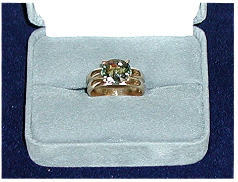 RARE GREEN 3 CARAT TOURMALINE 14k Yellow Gold